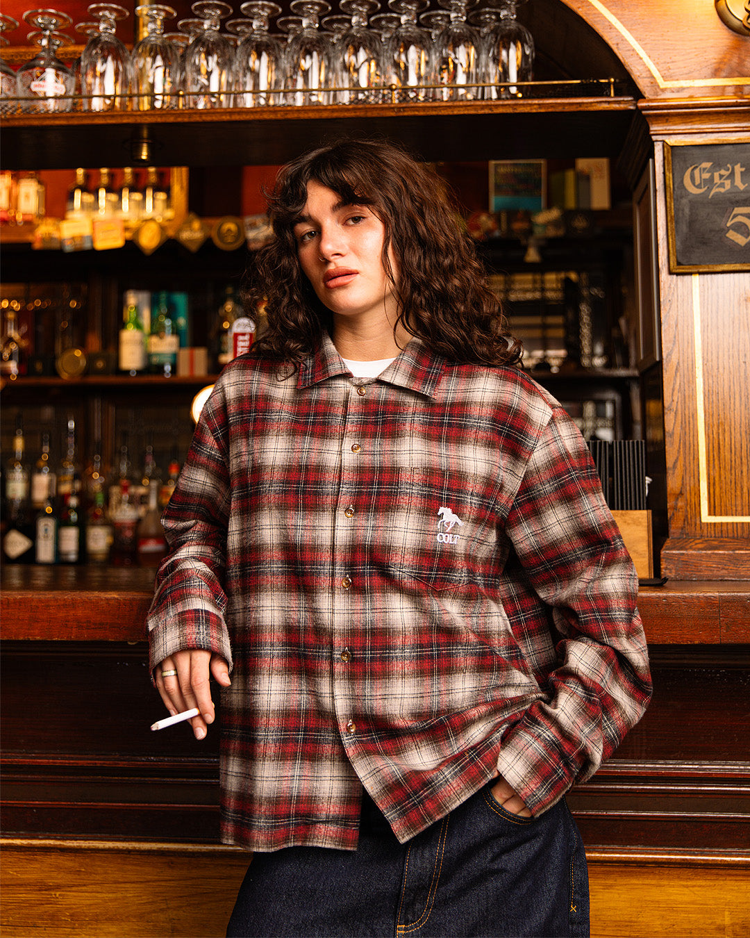 Shadow Plaid Button Up