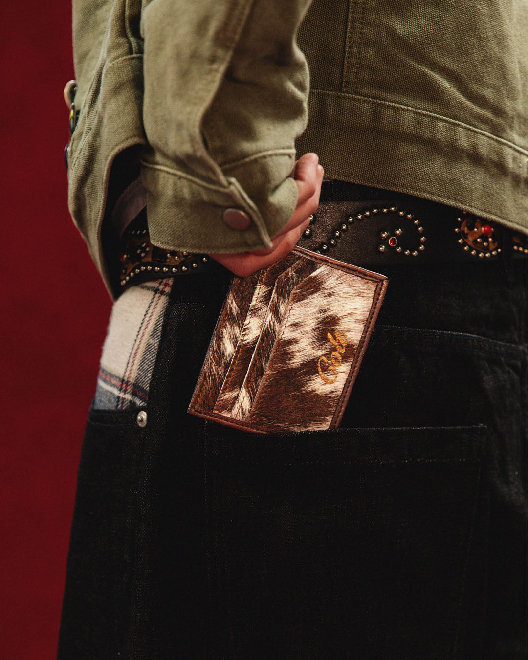 Cowhide Cardholder - Brown / Black