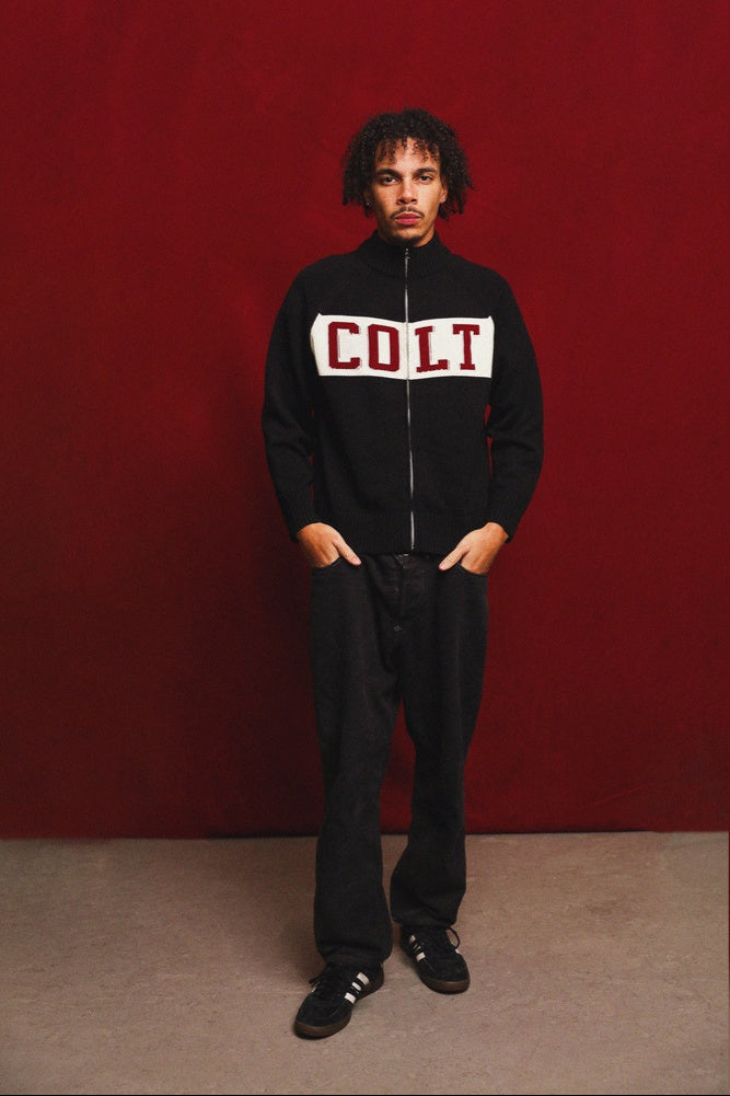 Logo Spellout Knitted Track Jacket