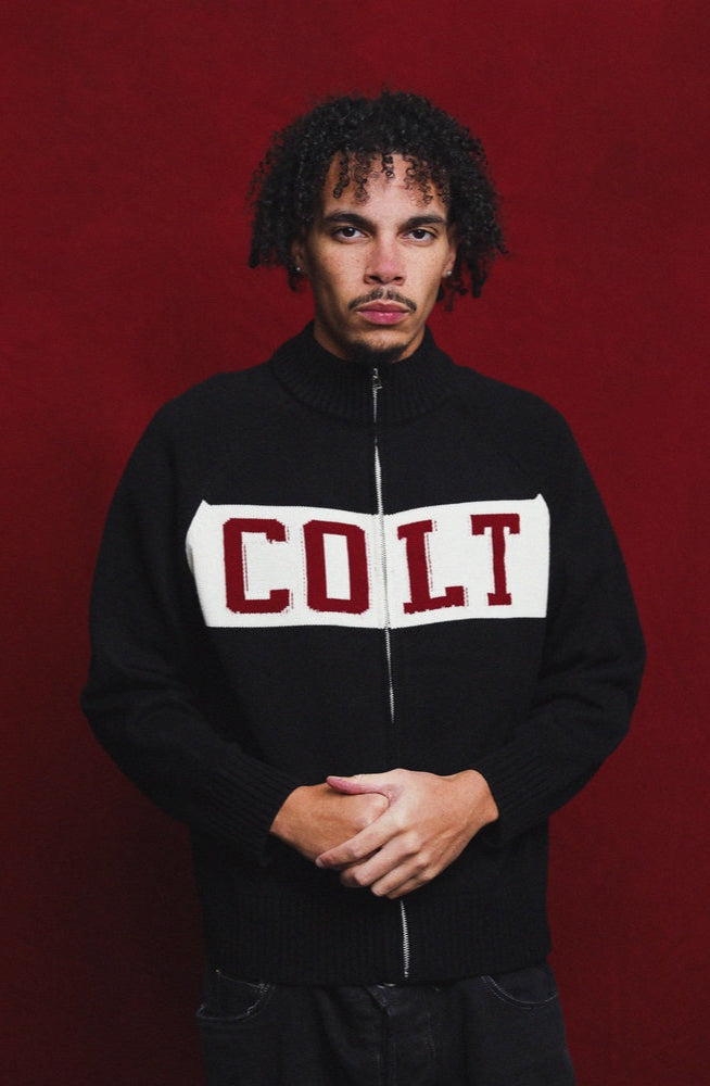 Logo Spellout Knitted Track Jacket