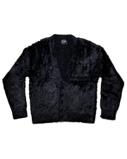 Black Wool Brushed Cardigan