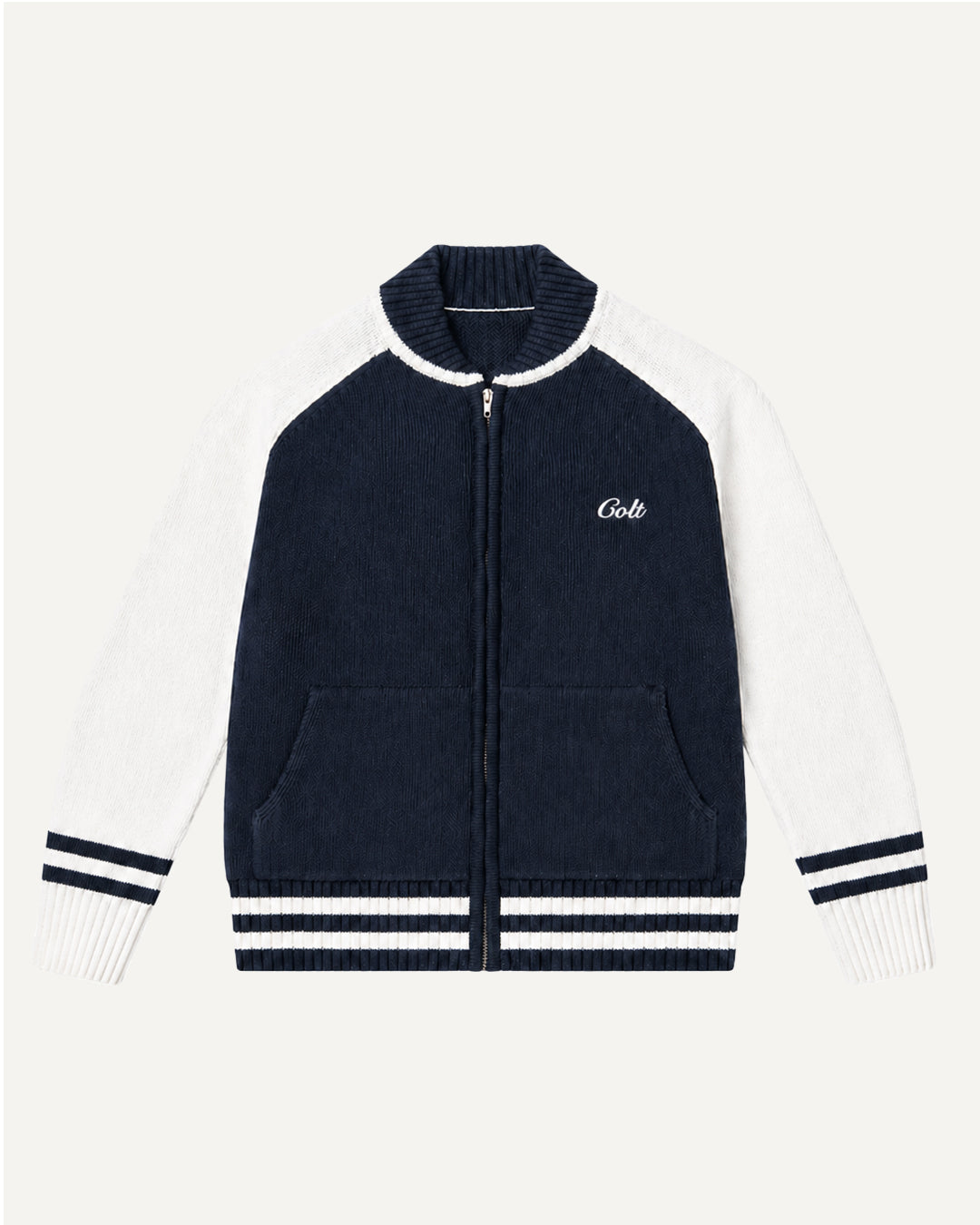 Two Tone Knitted Track Jacket
